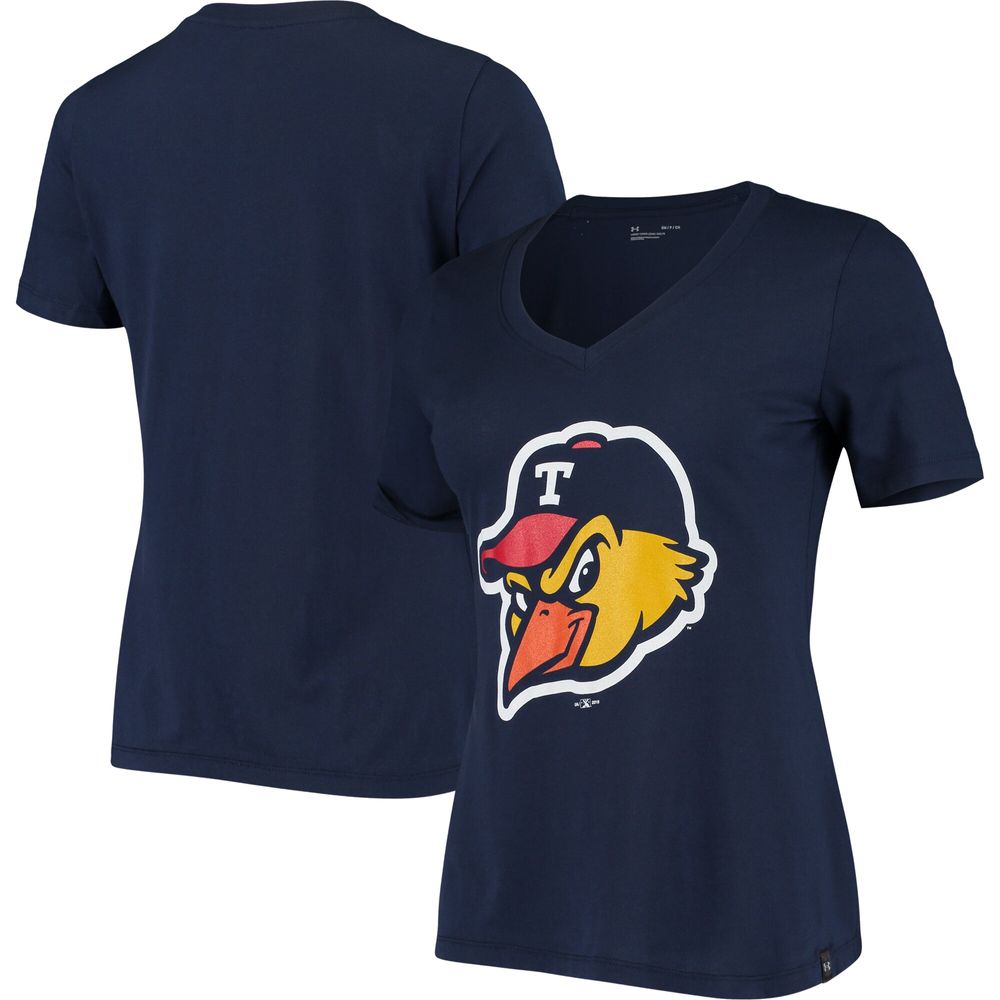 Women's Under Armour Navy Toledo Mud Hens Performance V-Neck T-Shirt