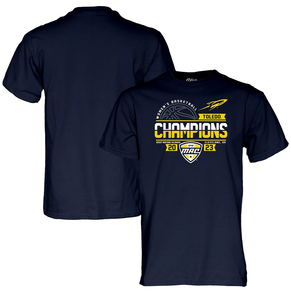 Bleu marine 84 Toledo Rockets 2023 MAC Women's College Basketball Conference Tournament Champions T-shirt