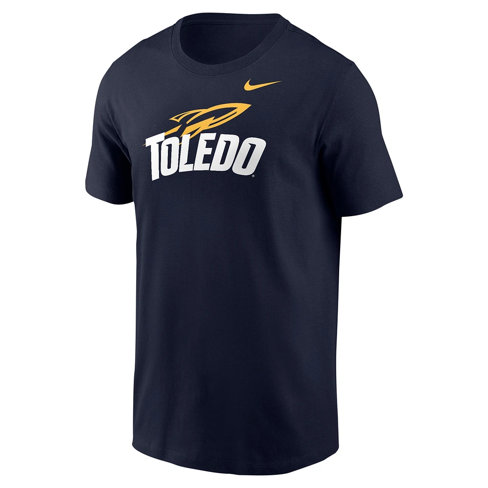 T-shirt Nike bleu marine avec logo principal des Toledo Rockets pour homme