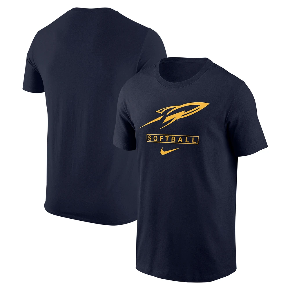 T-shirt de softball Nike bleu marine pour homme Toledo Rockets