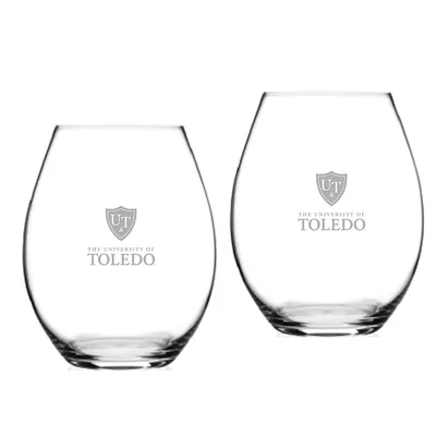 Toledo Rockets 20oz. 2-Piece Riedel Stemless Wine Glass Set