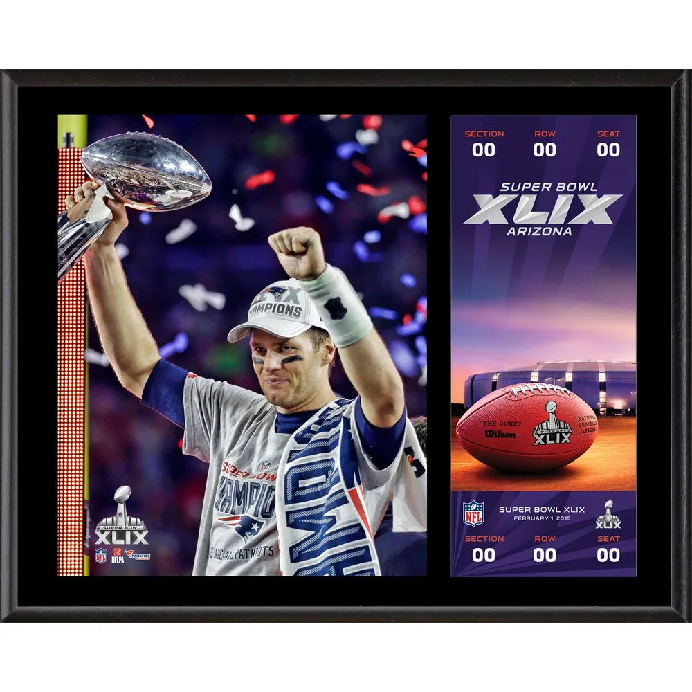 Lids Tom Brady New England Patriots Fanatics Authentic 12 x 15 Super Bowl  XLIX Champions Sublimated Plaque with Replica Ticket