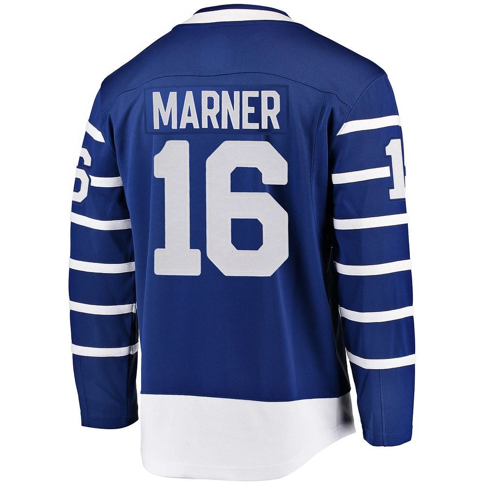 Maillot de joueur échappé Mitchell Marner bleu pour homme des Toronto Arenas