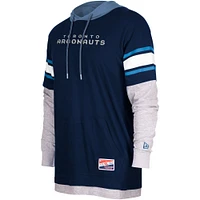 Chandail à capuchon Twofer des Argonauts de Toronto 5th & Ocean by New Era pour hommes, bleu marine