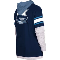 Men's 5th & Ocean by New Era Navy Toronto Argonauts Twofer Pullover Hoodie