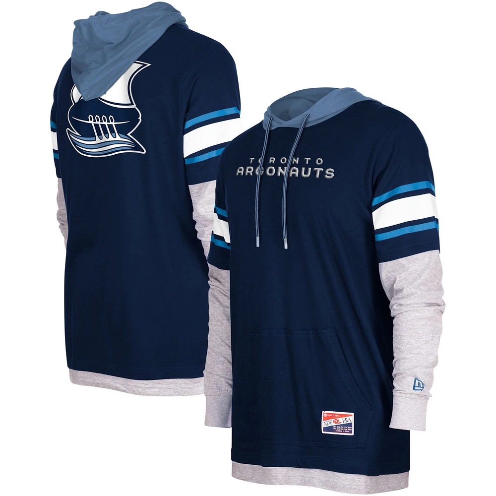 Men's 5th & Ocean by New Era Navy Toronto Argonauts Twofer Pullover Hoodie