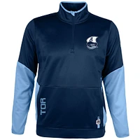 Haut en molleton Performance Sideline bleu marine New Era pour homme, avec fermeture éclair quart de tour, Toronto Argonauts