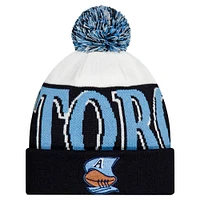 Men's New Era  Navy Toronto Argonauts Turf Traditions Cuffed Knit Hat with Pom