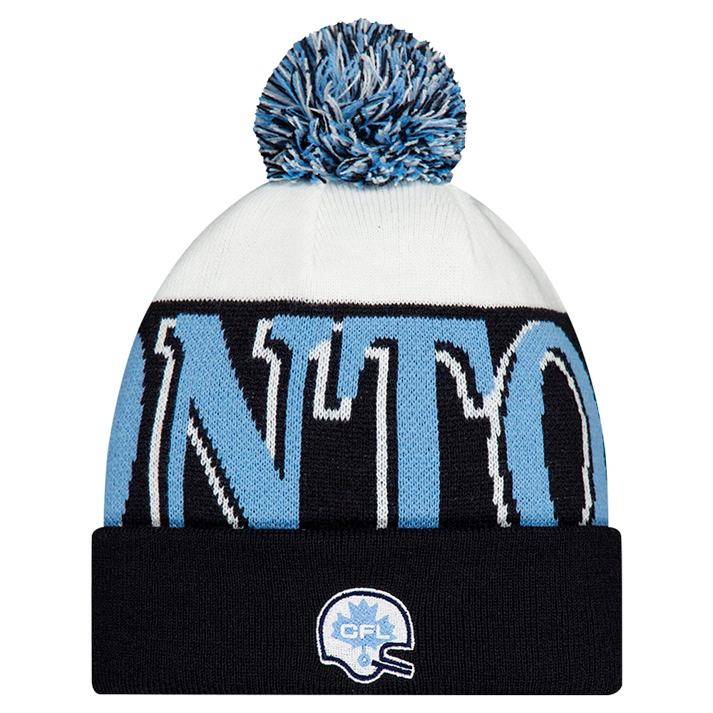 Men's New Era  Navy Toronto Argonauts Turf Traditions Cuffed Knit Hat with Pom