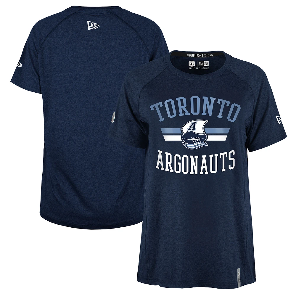 T-shirt Performance 5th & Ocean by New Era pour femme, bleu marine, Toronto Argonauts Sideline Circuit