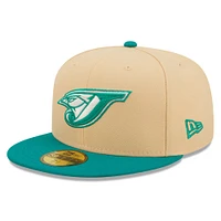 Men's New Era Natural/Teal Toronto Blue Jays Mango Forest 59FIFTY fitted hat