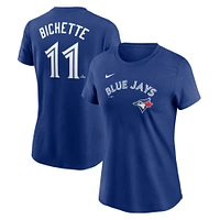 T-shirt avec nom et numéro Nike Bo Bichette Royal des Blue Jays de Toronto pour femmes