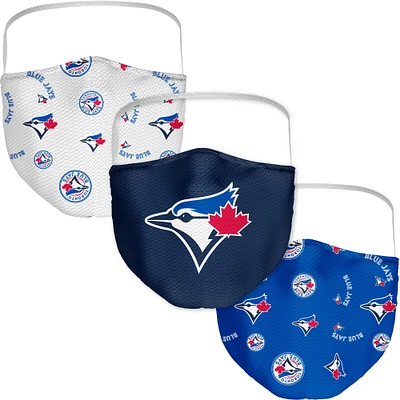 Adult Fanatics Toronto Blue Jays All Over Logo Face Covering 3-Pack