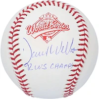 Baseball autographié par David Wells des Blue Jays de Toronto avec le logo de la Série mondiale de 1992 et l'inscription « 1992 WS Champs »