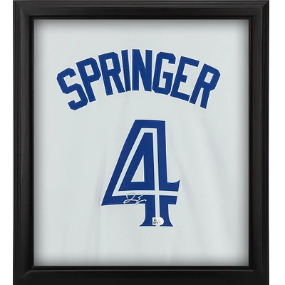 Maillot réplique Nike blanc encadré autographié par George Springer des Blue Jays de Toronto Shadowbox