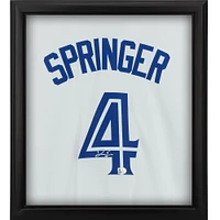 Maillot réplique Nike blanc encadré autographié par George Springer des Blue Jays de Toronto Shadowbox
