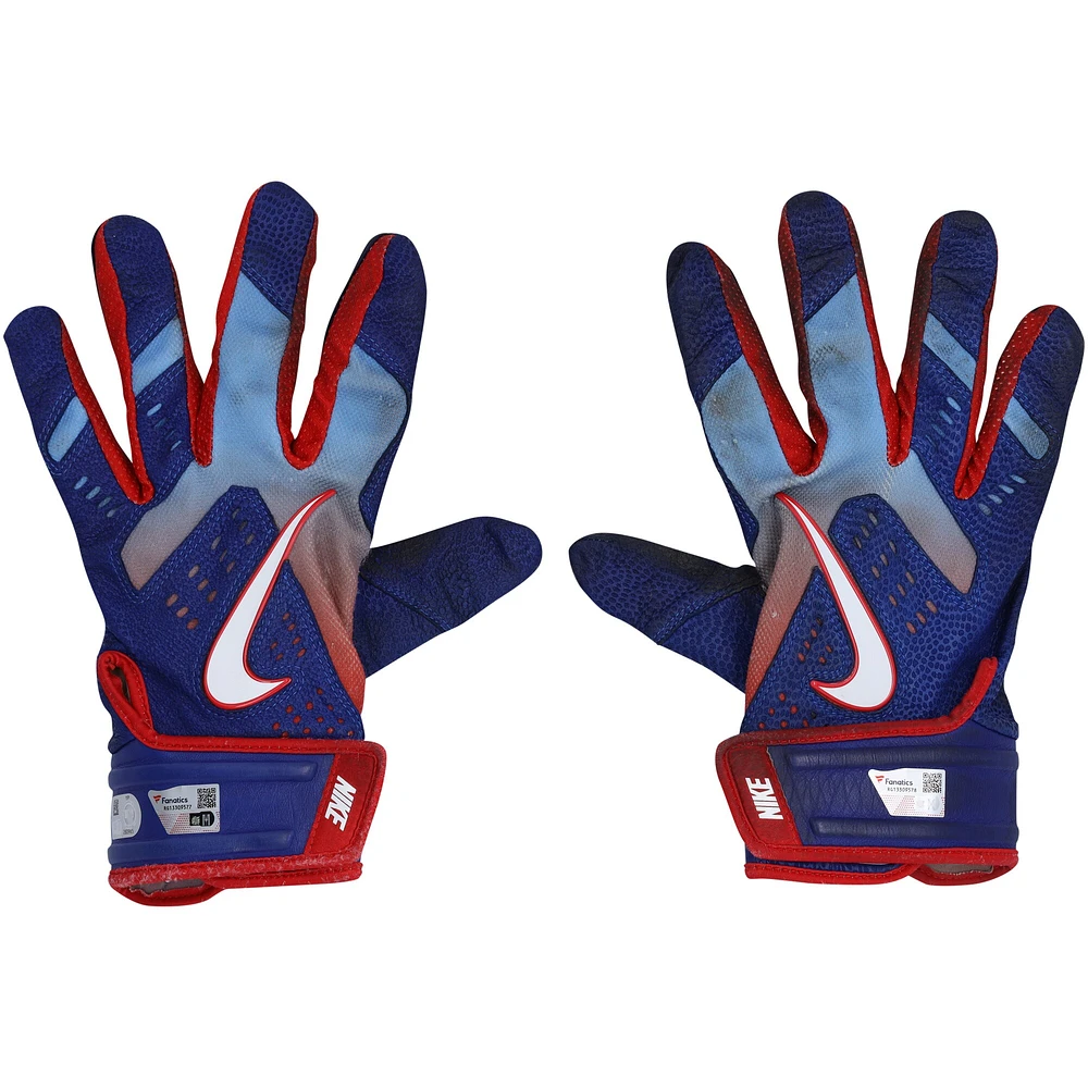 Gants de frappe Nike bleus et rouges autographiés par George Springer des Blue Jays de Toronto lors de la saison 2023 de la MLB - RG13309577-78
