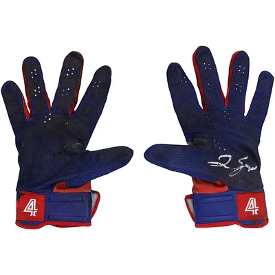 Gants de frappe Nike bleus et rouges autographiés par George Springer des Blue Jays de Toronto lors de la saison 2023 de la MLB - RG13309577-78