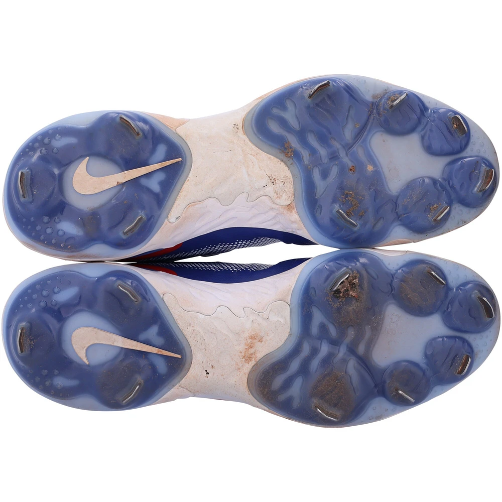 Chaussures à crampons Nike bleues autographiées par George Springer des Blue Jays de Toronto lors de la saison 2023 de la MLB