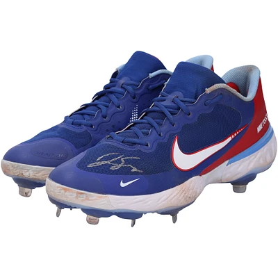 Chaussures à crampons Nike bleues autographiées par George Springer des Blue Jays de Toronto lors de la saison 2023 de la MLB