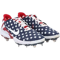 Chaussures à crampons Nike bleues USA autographiées par George Springer des Blue Jays de Toronto lors de la saison 2023 de la MLB
