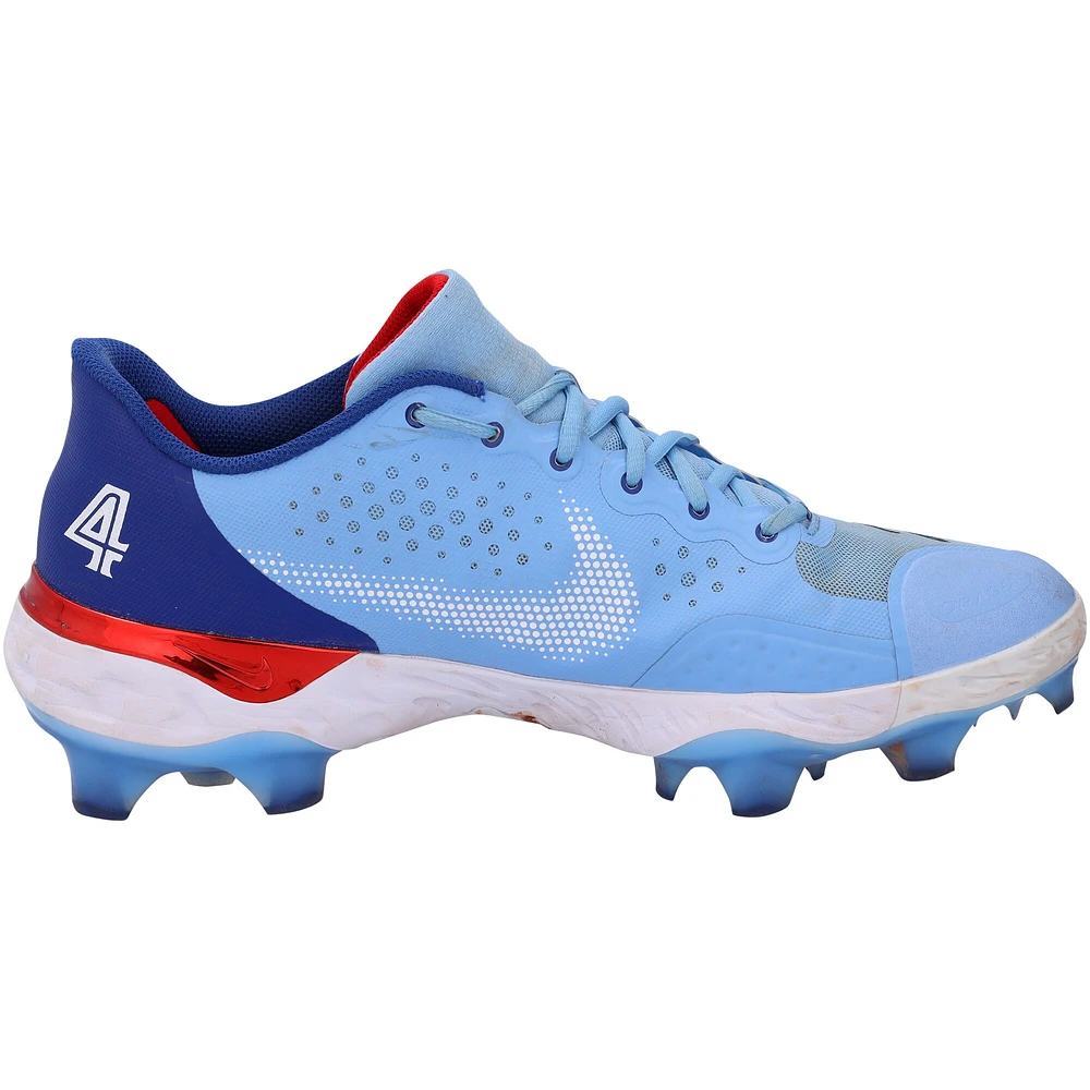 Chaussures à crampons Nike bleu clair autographiées par George Springer des Blue Jays de Toronto pour la saison 2023 de la MLB - RG13309551-52