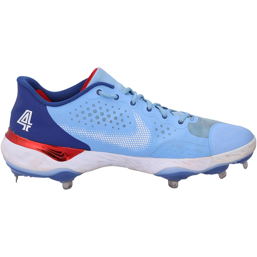 Chaussures à crampons Nike bleu clair dédicacées par George Springer des Blue Jays de Toronto lors de la saison 2023 de la MLB - RG13309555-56