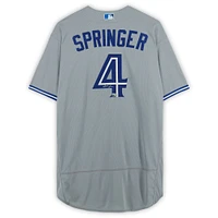 Maillot Nike authentique gris autographié par George Springer des Blue Jays de Toronto