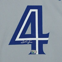 Maillot Nike authentique gris autographié par George Springer des Blue Jays de Toronto