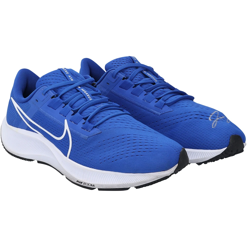 Chaussures Nike Zoom bleues autographiées par George Springer des Blue Jays de Toronto lors de la saison 2023 de la MLB