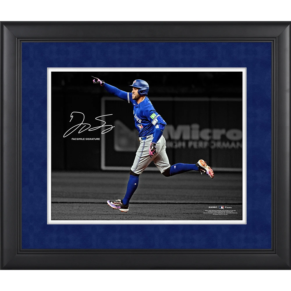George Springer Toronto Blue Jays Facsimile Signature Framed 11" x 14" Spotlight Photograph