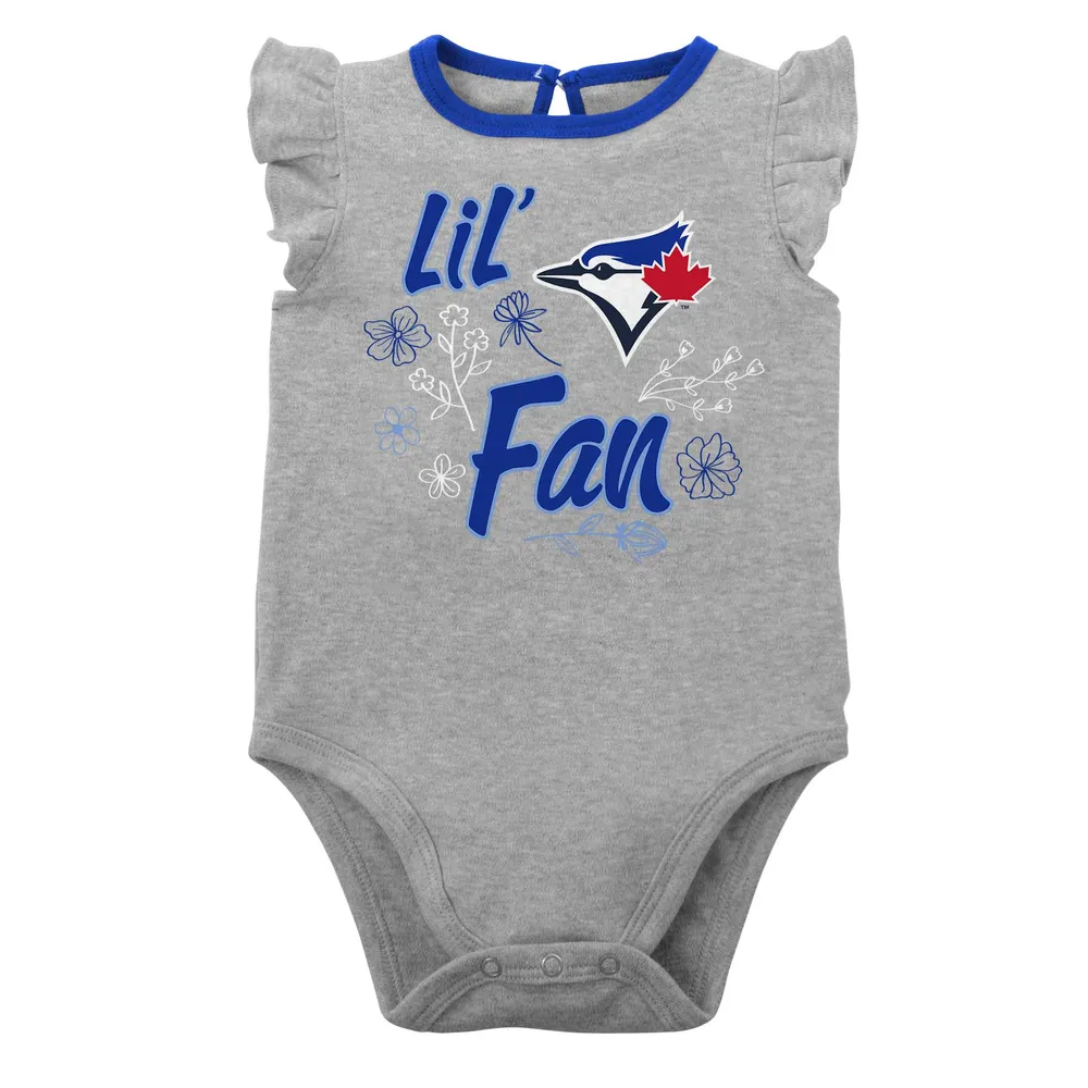 Girls Newborn & Infant Royal/Heather Gray Toronto Blue Jays Little Fan - Two-Pack Bodysuit Set