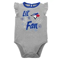 Girls Newborn & Infant Royal/Heather Gray Toronto Blue Jays Little Fan - Two-Pack Bodysuit Set