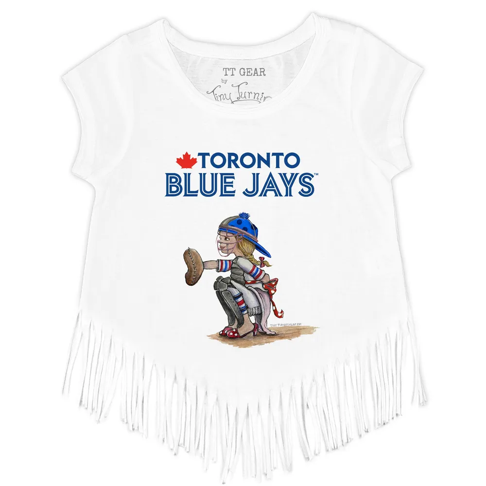 Toronto Blue Jays Tiny Turnip Girls Youth Baseball Pow Fringe T