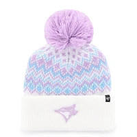 Girls Youth '47 White Toronto Blue Jays Elsa Cuffed Knit Hat with Pom