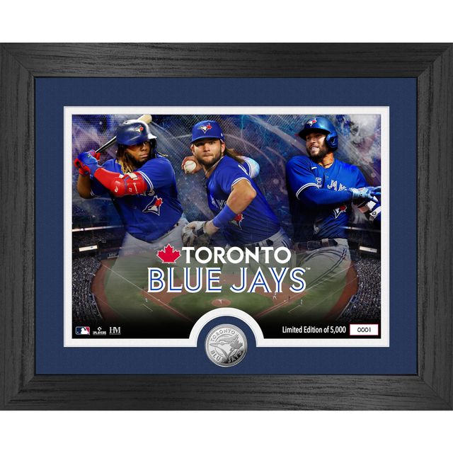 Highland Mint Bo Bichette George Springer et Vladimir Guerrero Jr. Blue Jays de Toronto 13" x 16" pièce d'argent - Photo Mint