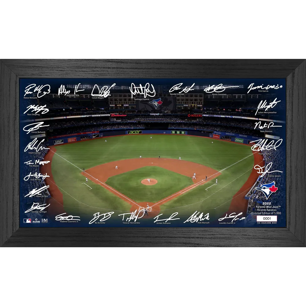 Highland Mint Toronto Blue Jays 12" x 20" Facsimile Signature Team Field - Photo encadrée