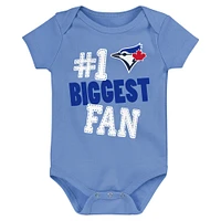 Ensemble de 3 bodys fan fanion Fanatics des Blue Jays Toronto pour bébé