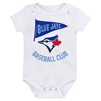 Ensemble de 3 bodys fan fanion Fanatics des Blue Jays Toronto pour bébé