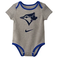 Infant Nike Toronto Blue Jays Authentic Collection Three-Pack Bodysuit Set