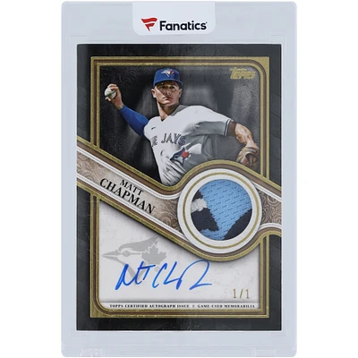 Matt Chapman Toronto Blue Jays Autographed 2023 Topps Reverence Tri-Color Relic #TRAP2-MC #1/1 Card 