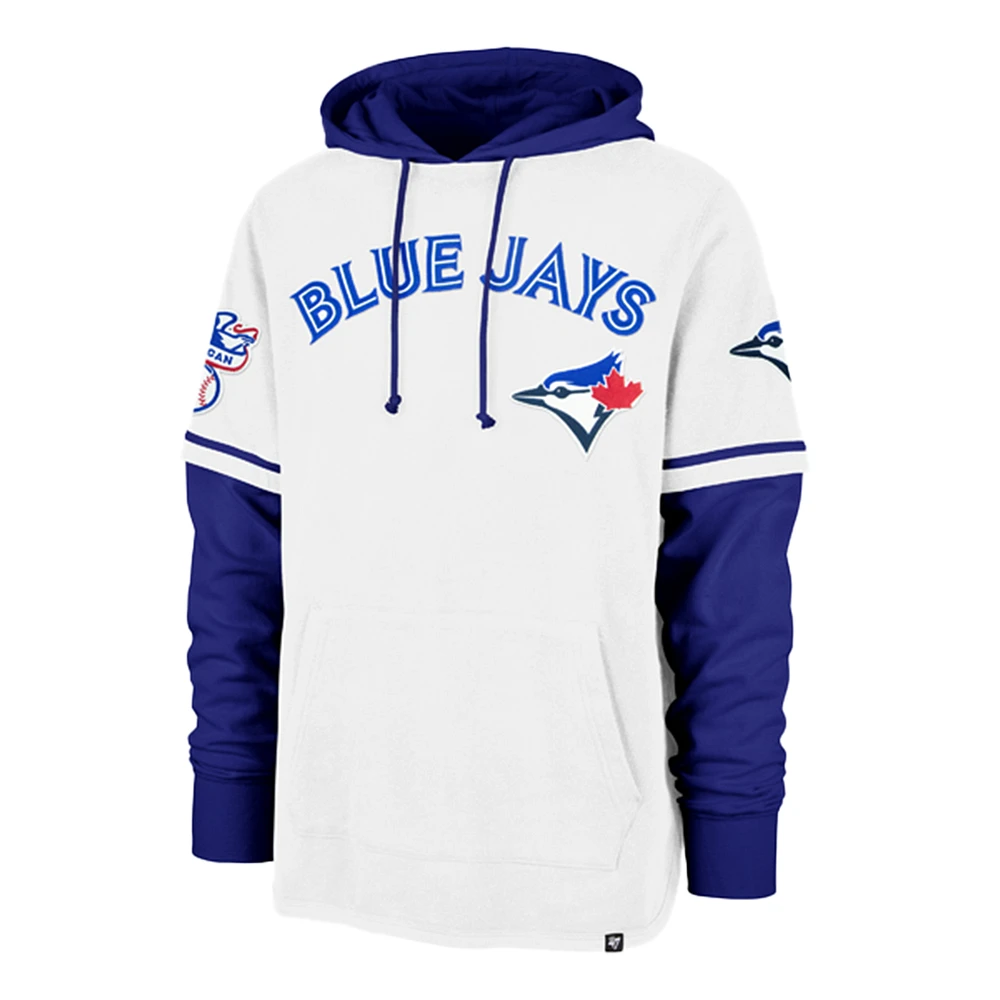 Men's '47  White/Royal Toronto Blue Jays Trifecta Shortstop Pullover Hoodie