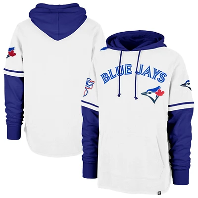 Men's '47  White/Royal Toronto Blue Jays Trifecta Shortstop Pullover Hoodie