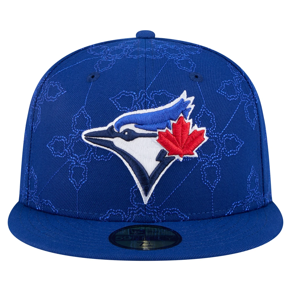 Men's New Era  Blue Toronto Jays Injection Pattern 59FIFTY Fitted Hat
