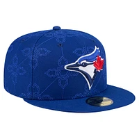 Men's New Era  Blue Toronto Jays Injection Pattern 59FIFTY Fitted Hat