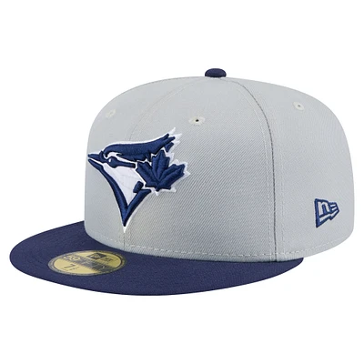 Men's New Era  Gray/Navy Toronto Blue Jays Color Pack Two-Tone 59FIFTY Fitted Hat
