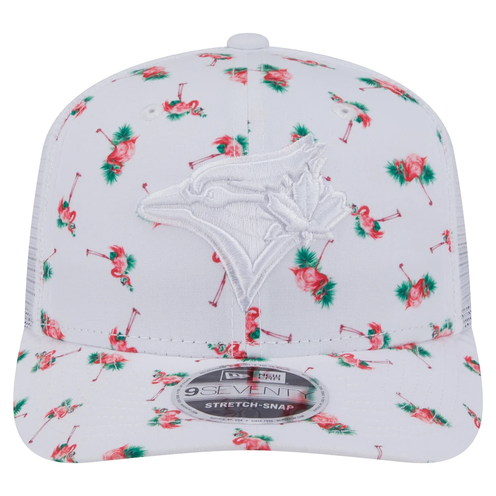 Men's New Era  White Toronto Blue Jays Flamingo Mesh Back 9SEVENTY Stretch-Snap Hat
