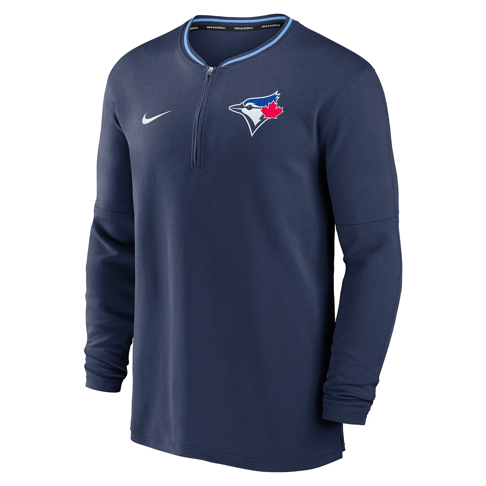 Men's Nike  Navy Toronto Blue Jays Authentic Collection Performance Quarter-Zip Pullover