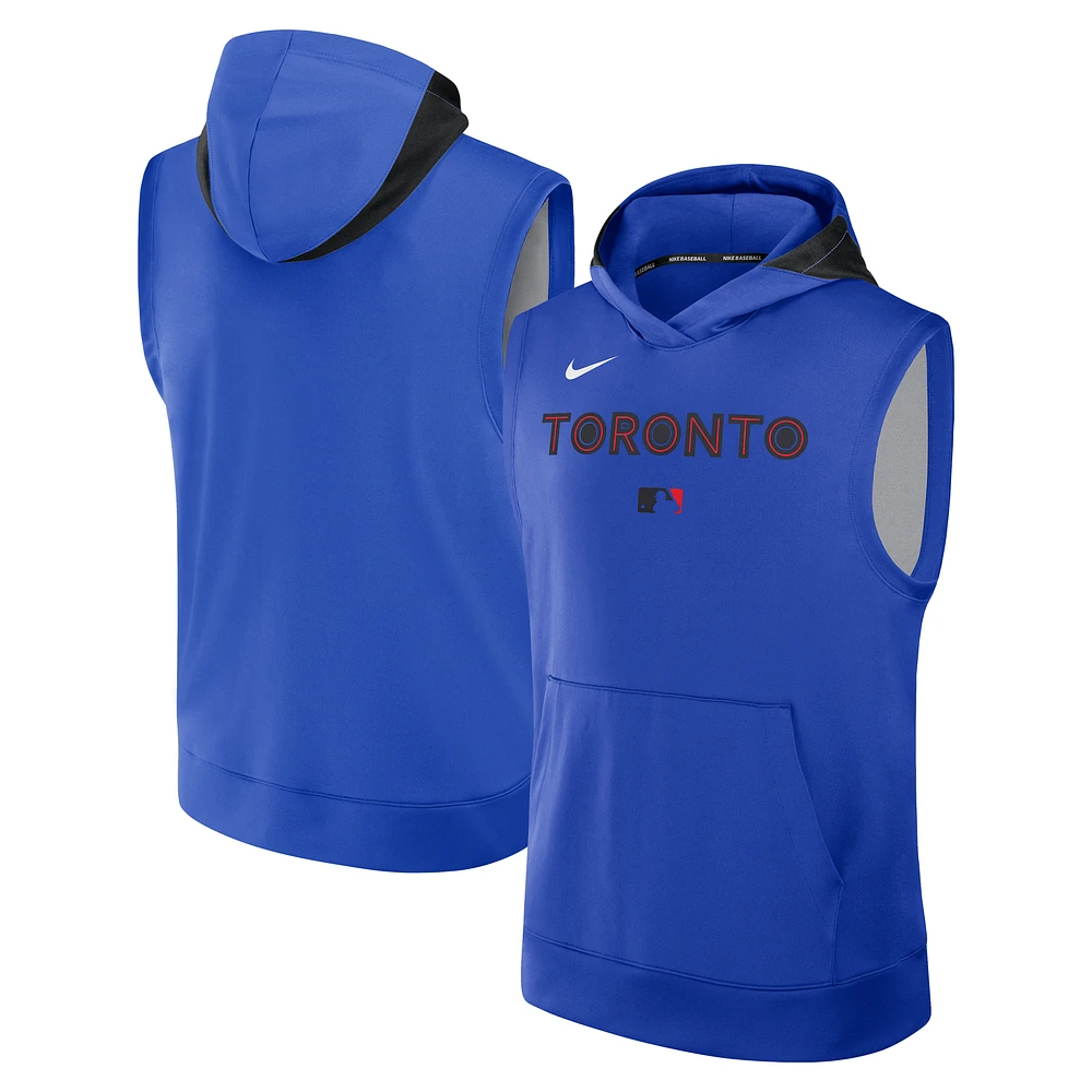 Men's Nike  Royal Toronto Blue Jays Authentic Collection City Connect Sleeveless Pullover Hoodie