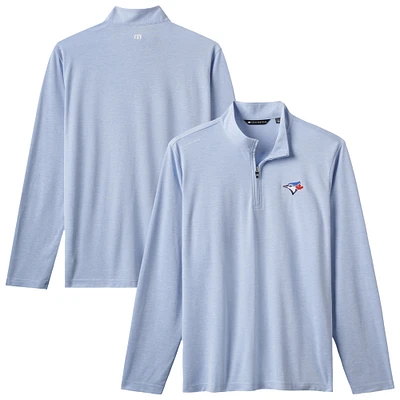Pull à glissière quart de tour tri-blend bleu poudre TravisMathew des Blue Jays Toronto pour homme